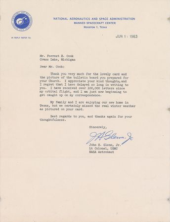Lot #9019 John Glenn Set of (3) Signed Items - Image 2