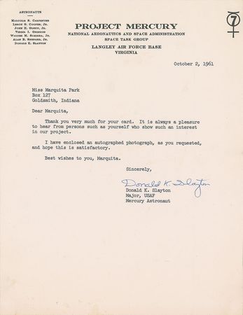Lot #9027 Deke Slayton Signed Letter and Photograph - Image 2