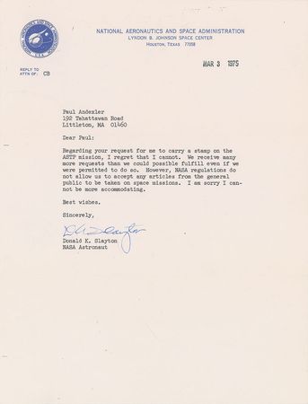 Lot #9140 Deke Slayton Set of (4) Signed Items - Image 3