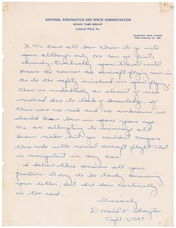Lot #9026 Deke Slayton Mercury-Era Autograph Letter Signed - Image 2