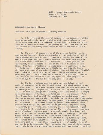 Lot #9033 Jim McDivitt 1963 Unsigned Academic Training Memorandum - Image 1