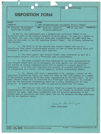 Lot #9004 Wenher von Braun 1958 Handwritten Note - Image 2