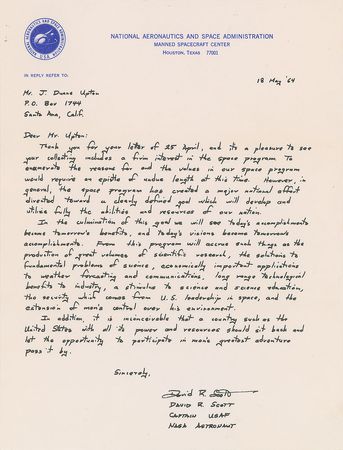 Lot #9044 Dave Scott 1964 Autograph Letter Signed - Image 1