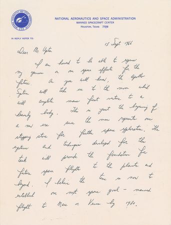 Lot #9107 Jim Irwin 1966 Autograph Letter Signed - Image 1