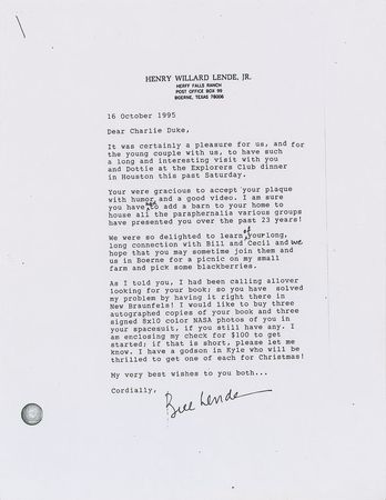 Lot #9127 Charlie Duke Set of (3) Signed Photographs - Image 7