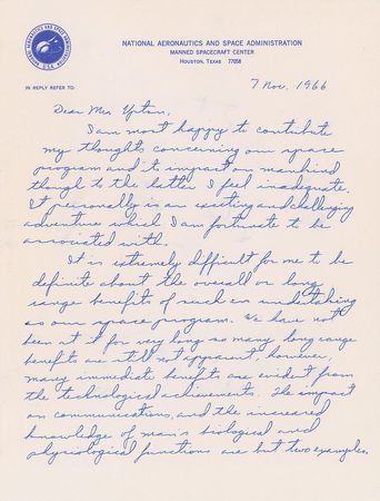 Lot #9046 Charlie Duke 1966 Autograph Letter Signed - Image 1