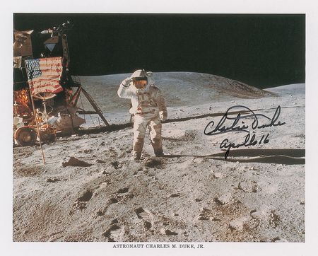 Lot #9128 Charlie Duke Pair of Signed Photographs and Book - Image 3