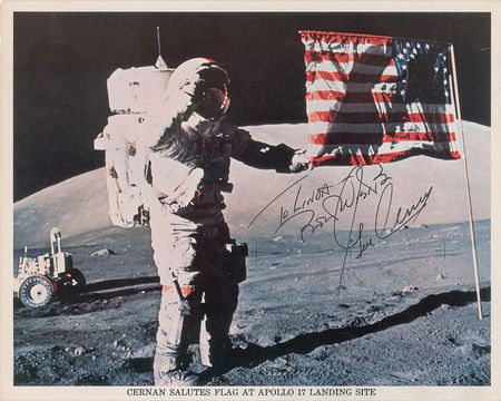 Lot #9133 Gene Cernan Pair of Signed Photographs - Image 1