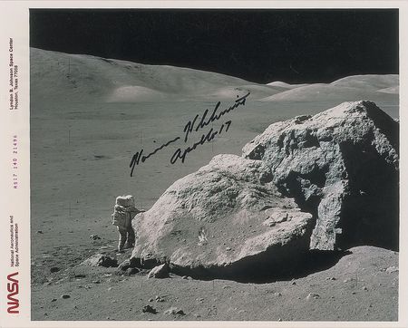 Lot #9132 Harrison Schmitt Signed Photograph - Image 1