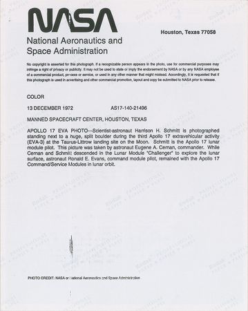 Lot #9132 Harrison Schmitt Signed Photograph - Image 2