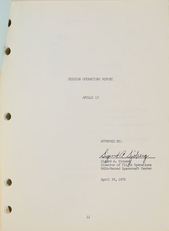 Lot #9096 Apollo 13 Mission Operations Report - Image 2