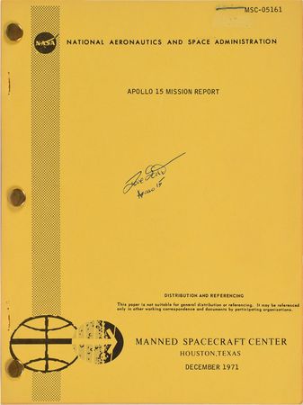 Lot #9116 Dave Scott Signed Apollo 15 Mission Report - Image 1