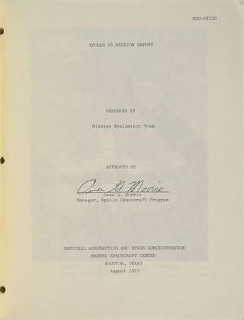 Lot #9129 Apollo 16 Mission Report - Image 2