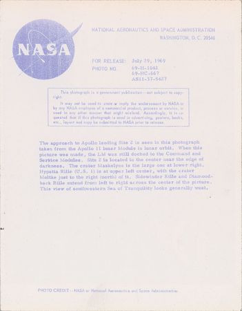 Lot #9162 Apollo 11 Set of (4) Original Vintage NASA Photographs - Image 5
