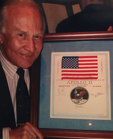 Lot #9160  Apollo 11 Crew-Signed Flown Flag Presentation - Image 2