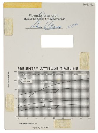 Lot #9182 Gene Cernan's Apollo 17 Flown Entry-to-Earth Cue Cards - Image 4