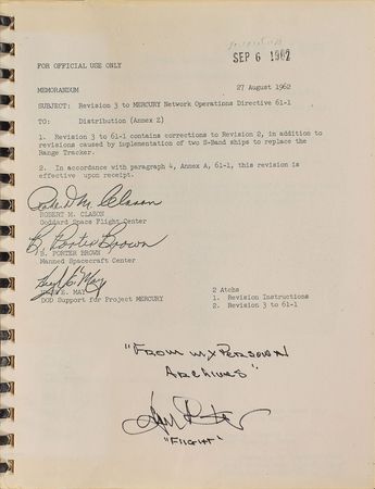 Lot #9148 Gene Kranz’s Mercury Manual - Image 1