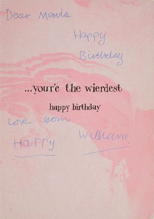 Lot #47 Princes William and Harry: Rare ultra-early birthday card signed by the young princes - Image 1
