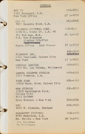Lot #776 Buddy Adler: The Fox production head's personal address books - Image 3