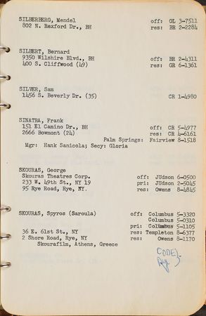 Lot #776 Buddy Adler: The Fox production head's personal address books - Image 8