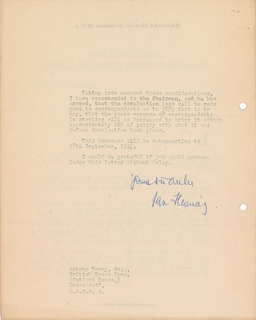 Lot #477 Ian Fleming Typed Letter Signed - Image 2