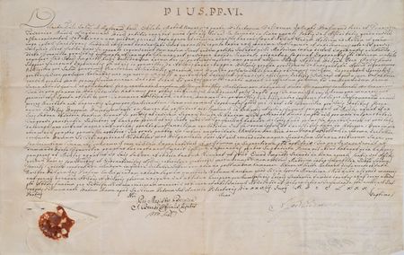 Lot #349 Pope Pius VI Document - Image 1