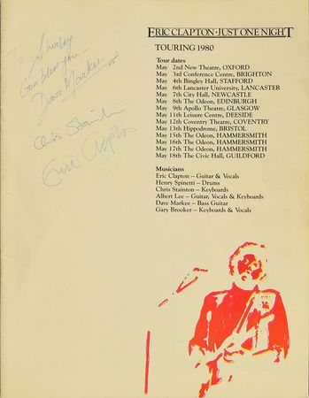 Lot #657 Eric Clapton Program - Image 1