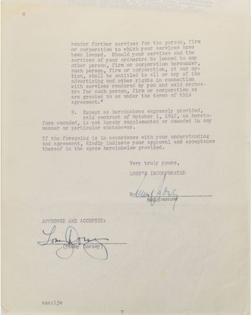 Lot #670 Tommy and Jimmy Dorsey Signed Documents - Image 2