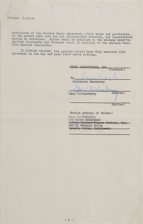 Lot #769 Star Trek: Gene Roddenberry: Roddenberry creates his first television series, The Lieutenant - Image 2