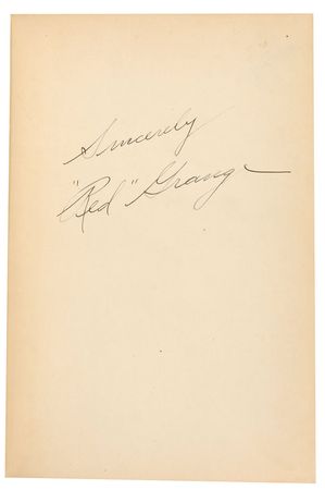 Lot #861 Red Grange Book and Signed Photograph - Image 1