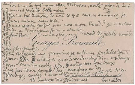 Lot #455 Georges Rouault Handwritten Letter Signed - Image 1