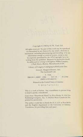 Lot #504 Margaret Atwood Book - Image 2