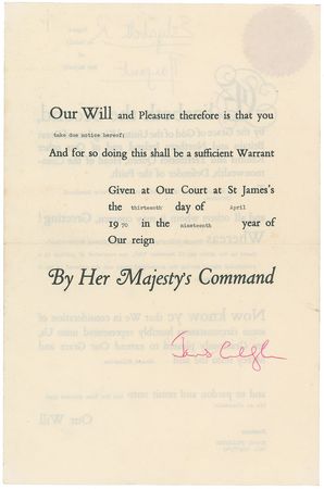 Lot #79 The Queen Mother and Princess Margaret Signed Document - Image 2