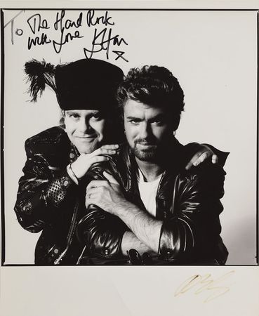Lot #686 Elton John and George Michael Signed Photograph - Image 1