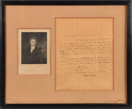 Lot #543 Robert Southey Handwritten Letter Signed - Image 1