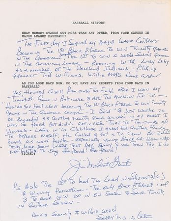 Lot #855 Baseball: “What memory stands out more than any other, from your career in Major League Baseball?” - Image 2