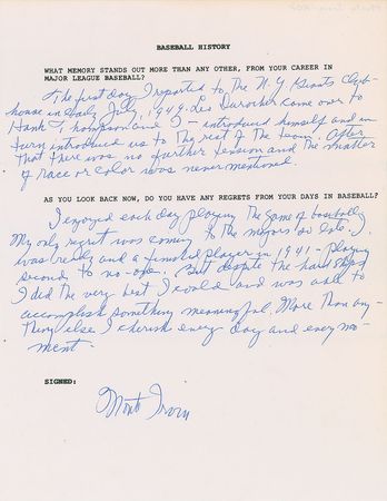 Lot #855 Baseball: “What memory stands out more than any other, from your career in Major League Baseball?” - Image 5