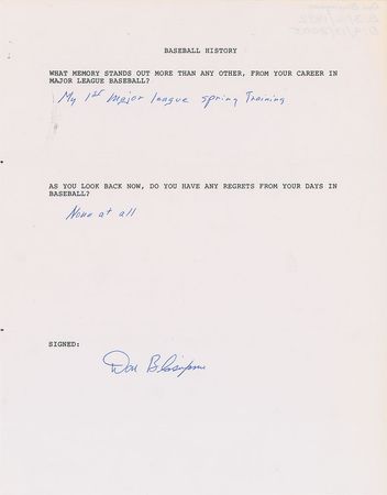 Lot #855 Baseball: “What memory stands out more than any other, from your career in Major League Baseball?” - Image 12