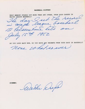 Lot #855 Baseball: “What memory stands out more than any other, from your career in Major League Baseball?” - Image 14