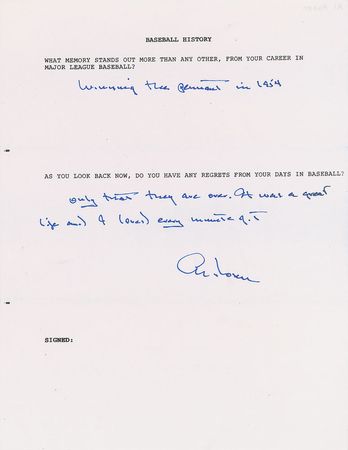 Lot #855 Baseball: “What memory stands out more than any other, from your career in Major League Baseball?” - Image 19