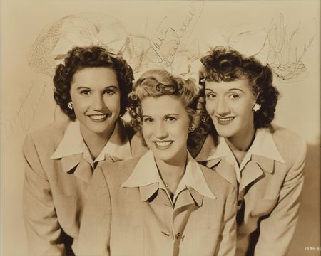 Lot #640 Andrews Sisters Signed Photograph - Image 2
