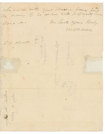 Lot #114 Martin Van Buren: Early signed and free-franked letter on a military dispute - Image 3