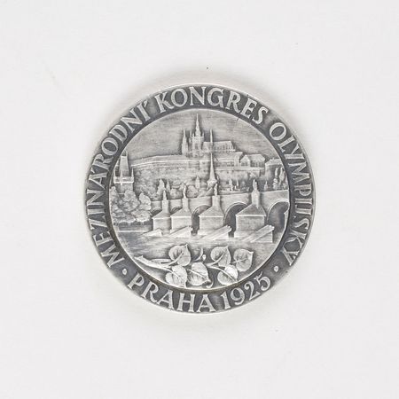Lot #3035  Prague 1925 International Olympic Congress Medal - Image 1