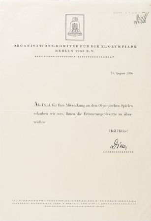 Lot #3054  Berlin 1936 Summer Olympics Bronze Participation Medal - Image 4