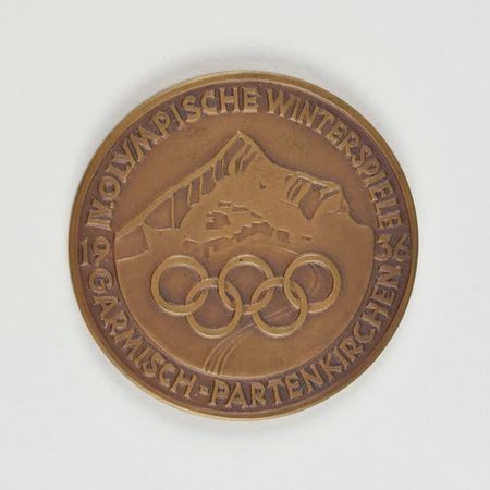Lot #3049  Garmisch 1936 Winter Olympics Bronze Participation Medal - Image 1