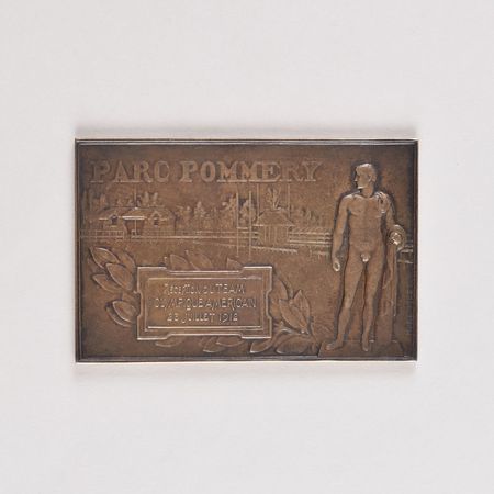 Lot #9530  Stockholm 1912 Olympic  Gilt Silver Participant Plaquette Presented in Paris - Image 1