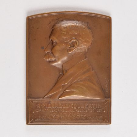 Lot #9533  IOC 1914 Pierre de Coubertin Bronze Medal - Image 1