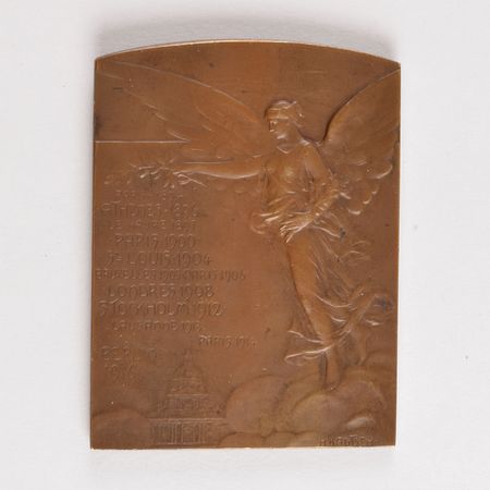 Lot #9533  IOC 1914 Pierre de Coubertin Bronze Medal - Image 2