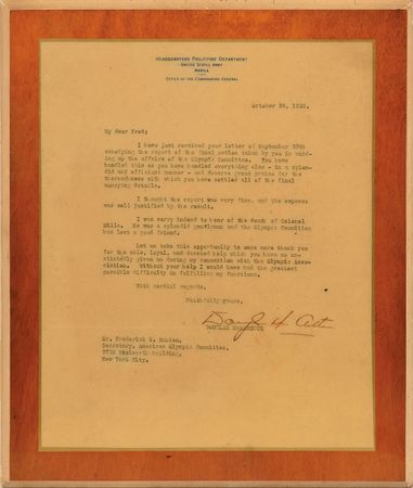 Lot #3041 Frederick Rubien's Watch Fob and Letter from Douglas MacArthur - Image 2