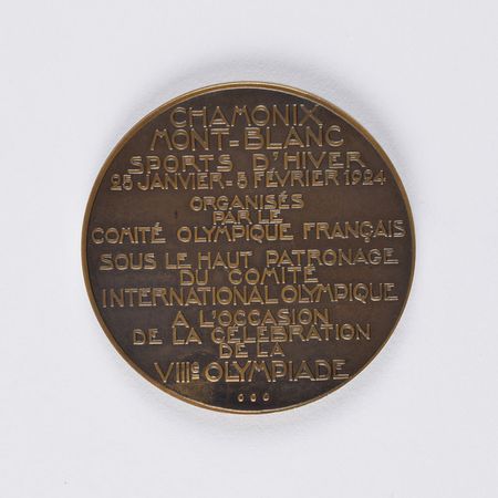 Lot #3027  Chamonix 1924 Winter Olympics Third Place Bronze Winner’s / Participation Medal - Image 2